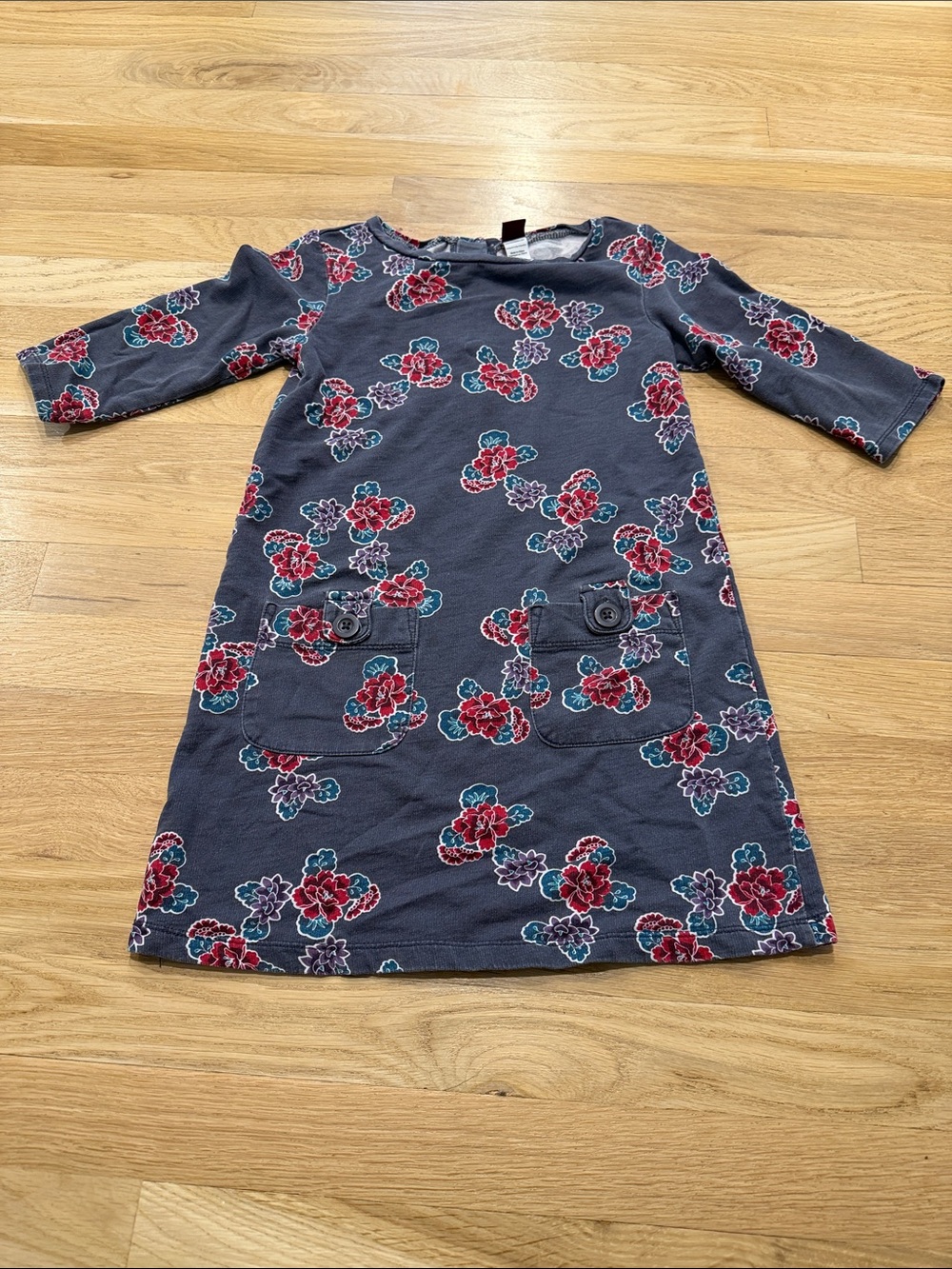Tea Collection Navy Floral Pocket Shift Dress size 7